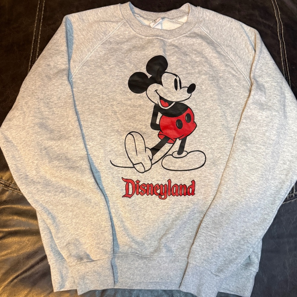 Disney Classic Mickey Mouse Sweatshirt Adult Large Character Fashion Gray